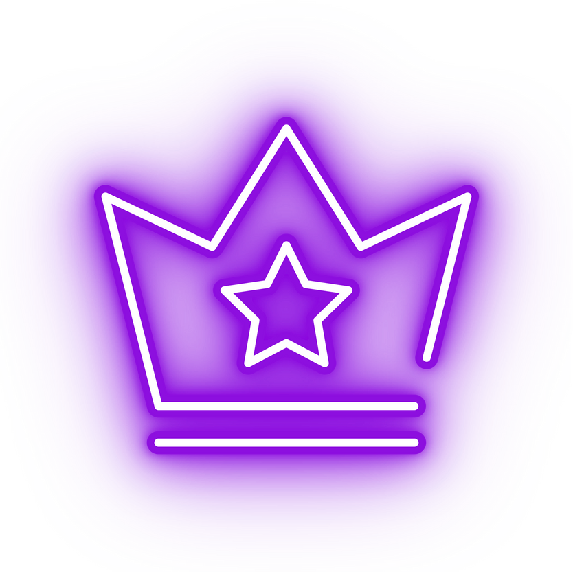 Neon purple crown icon